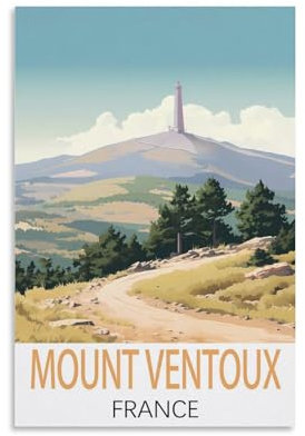 Mont Ventoux Frankreich, Vintage-Reiseposter, 30 x 45 cm, Leinwand-Kunst, Poster und Wandkunst, Bild, Druck, Schlafzimmer-Dekor