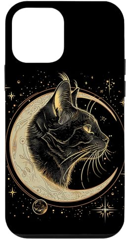 Katze Halbmond Gothic Hexe Schwarz Katzenliebhaber Hülle für iPhone 12 mini