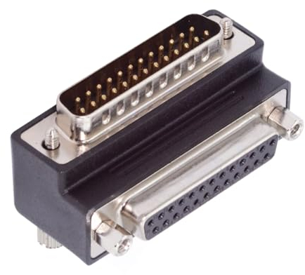 CY-Adapter DSUB Parallel LPT AES/EBU DB25-polige männliche Mutter auf weibliche Schraube Verlängerungsadapter DB-Stecker 90 Grad nach unten abgewinkelt
