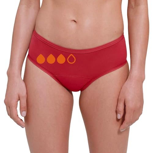 snuggs® CLASSIC | Periodenunterwäsche für starke Blutung | Dünne und saugstarke Menstruationsunterwäsche | Made in EU | Recyceltes Nylon | Nachhaltige Alternative zu Tampons und Binden | Himbeere | XL