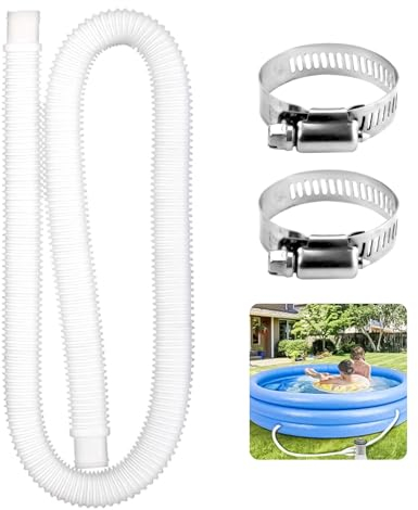 Gcffom Poolschlauch, Schlauch für Poolpumpe, Universal Schwimmbadschlauch 32mm mit 2 Stück Sicherungsclip, Poolpumpe Ersatzschlauch für Oberirdische Poolfilterpumpe