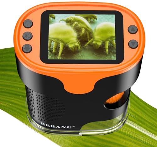 1000X Handheld Digital Microscope for Kids - 4K 2.0 Screen, Rechargeable Mini Labster Portable Pocket Scope, Includes Slides Kit - Science Gadget Edu Gift for Children Ages 4-12