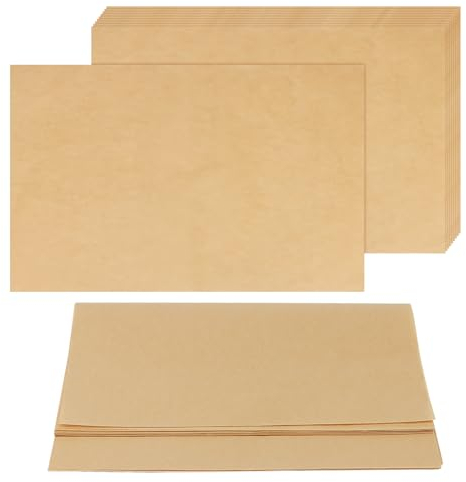 MUNGHOK 150 Blatt Backpapier Zuschnitte 30 x 40cm, Braun Pergament Baking Paper Fettdicht Backpapier, Antihaft Wachspapier Pergamentpapier zum Backen