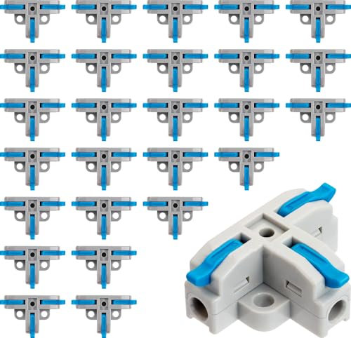 50 Stück T shape connectors, Elektrische Hebelmutter Drahtverbinder Push-in Leiter Klemmenblock