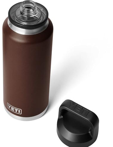 YETI Rambler Bottle Chug, Vacuum Insulated Stainless Steel Bottle with Chug Cap, Wetlands Brown, 46 oz (1.4 L)