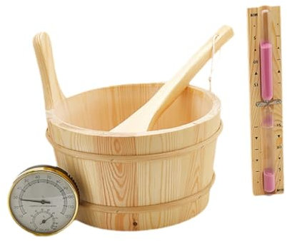 Colcolo Set de Utensilios de Madera para Sauna, Accesorios Elegantes para Baño y Spa