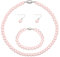 Kucheed Set di Gioielli di Perle Finte, Perle Artificiali, Collana di Perle Finte, Bracciale, Orecchini, Gioielli da Sposa Perle Finte Bianche e Rosa, Regalo per Donna, Gioielli da Sposa (Rosa)