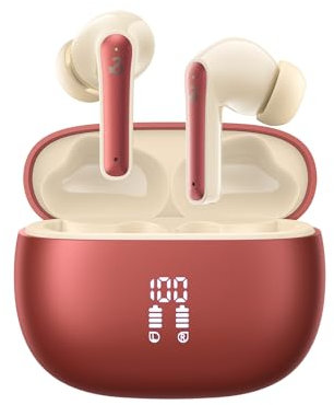 YELKUTT Wireless Earbuds, Wireless Headphones with HiFi Stereo Deep Bass Ear Buds, Bluetooth 5.3 Headphones with 6 ENC Noise Cancelling Mic, 50H Playtime, Earphones Dual LED Display, IPX8 Waterproof
