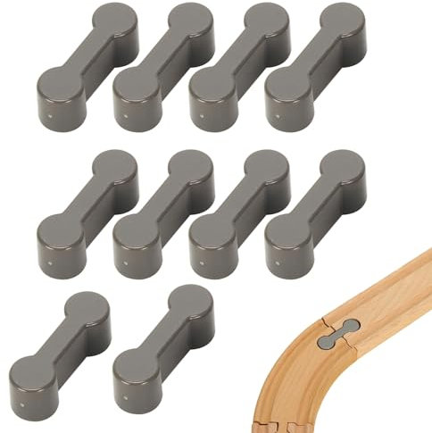 10 Stück Holzeisenbahn Adapter Verbinder, Schienen Erweiterung, Schienen Schienenverbinder, Holzschienen Zubehör, Wiederverwendbare Holzeisenbahn, für Spielzeugeisenbahnen Geburtstagsfeier