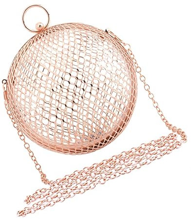 OATIPHO Borsa A Tracolla Traforata Con Catena Alla Moda in Metallo Color Oro Rosa Per Donna Messaggero