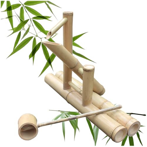 ZBJDX Fontaine D'extérieur Japonaise en Bambou, Kit De Fontaines d'eau pour Jardin Zen, Installation Facile dans Un Étang