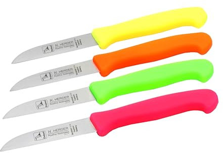 4 Solingen Küchenmesser Herder Gemüsemesser Obstmesser NEON pink gelb grün orange