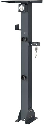 Kreainvent hochwertiger universeller Standfuß aus Aluminum für Mobile Ladestation mit Dach, Kabelhalterung und Steckdose für E-Fahrzeuge (EV SCHUKO 3,7 kW)