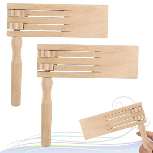 KBIBCK 2 pièces Crecelle en Bois, Crecelle en Bois Adulte, Jouets à Cliquet en Bois pour Enfants, Créateur de Bruit à Cliquet en Bois, Instrument de Musique pour Enfants, pour Événements Sportifs