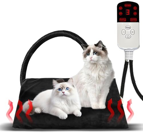 Hillylolly Cuscino riscaldante per animali domestici, 70 × 50 cm, per cani, per animali domestici, per gatti, temporizzazione e temperatura regolabili (S)
