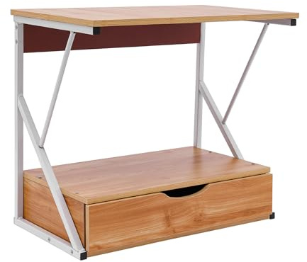 Treeisland Étagère pour micro-ondes, étagère à 2 niveaux avec tiroir, support pour micro-ondes debout pour cuisine
