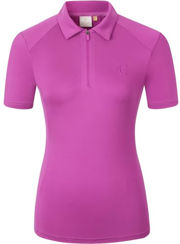 Covalliero - Damen Poloshirt FS26 – Sportliches Polo-Shirt mit Kragen – körperbetontes Kurzarm Sportshirt – atmungsaktiv & leicht – Reitshirt in Schwarz, Blau, Rot & Braun – Gr. XS-XXL