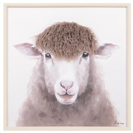 UNUS Wall Art 3D Hairfusion Schaf in weiß 60x60