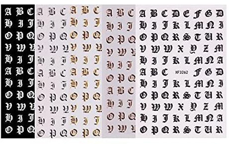 QLoztyse 2x5Pcs Letter Alphabet DIY Nail Art Stickers Tips Decoration Decals Stencils