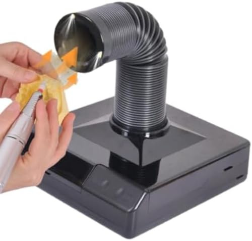 Mini Solder Fume Extractor with LED Light, Bench Top Smoke Absorber, Nail Dust Collector for Grinding Polishing