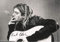 Heart Rock Bandiera Originale Kurt Cobain - B.&W Guitar Tessuto, Multicolore, 110x75x0.1 cm
