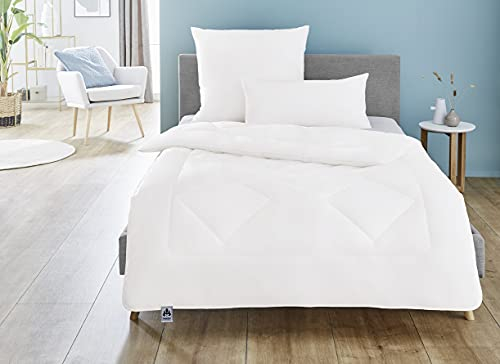 Irisette Noblesse Steppbett, leichte Bettdecke für den Sommer, 200 x 200 cm, weiß, Öko- Tex zertifiziert, Made in Germany