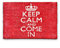 Relaxdays Fußmatte Kokos Spruch KEEP CALM 40 x 60cm Kokosmatte mit rutschfester PVC Unterlage Fußabtreter aus Kokosfaser als Schmutzfangmatte und Sauberlaufmatte Fußabstreifer für Außen und Innen, rot