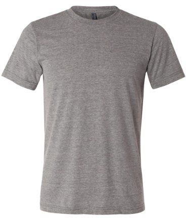 Canvas Mens Triblend Crew Neck Plain Short Sleeve T-Shirt (2XL) (Grey Triblend)