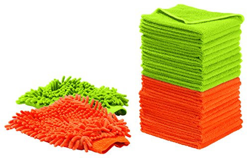 TV Unser Original Mr Maxx Antibakterielles Mikrofaser-Reinigung-Set 22-Teilig, grün/orange, 1 Stück