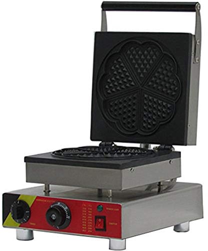 Hanchen Heart Shape Belgian Waffle Iron Machine Commercial Waffle Maker Baker NP-507 with Temperature/Time Control Stainless Steel Housing CE 220V