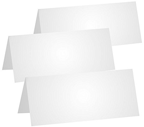 Unser-Festtag 100 Tischkarten Platzkarten Namenskarten weiss, blanko 100 x 50 mm gefaltet (offen 10 x 10 cm) beidseitig beschreibbar Kärtchen