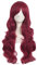 MapofBeauty 28 Zoll/70cm Seitenscheitel Pony Charmante Frauen Lange Lockige Volle Haar Gewellt Perücke (Blood Rot)