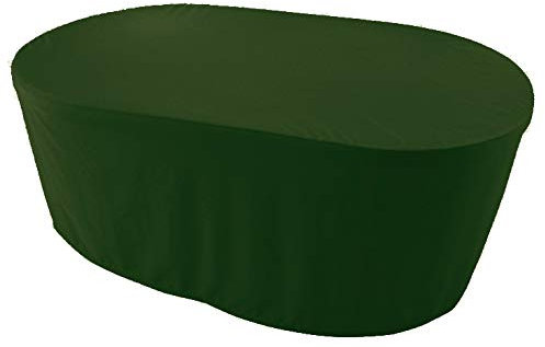 KaufPirat Premium Abdeckplane Oval 160x100x75 cm Gartenmöbel Gartentisch Hülle Abdeckung Haube Schutzhülle Abdeckhaube 6.000 mm Wasserbeständigkeit Olivgrün