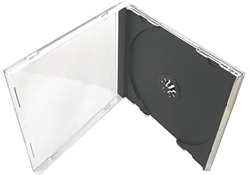 KEYIN Standard Black CD Jewel Case - Premium, 10 Pack