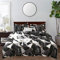 CLOTHKNOW Schwarzes Marmor-Bettwäsche-Set, Queen Geometrisches Karomuster, Bettbezug-Set für Jungen, Herren, Teenager, Erwachsene, schwarze Tröster mit 2 Kissenbezügen für Jungen und Herren, Geschenk