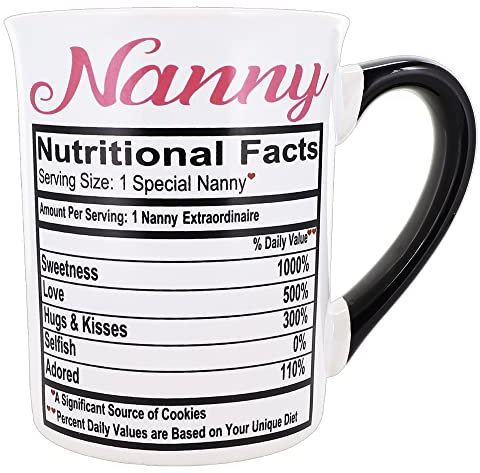 Nanny Mug, Nana Gifts, Ceramic Nanny Nana Coffee Mug for Grandma, Papa, Nana to Be Gifts for Women & Birthday Gifts for Women, Christmas Gifts for Nanny, Large Stoneware Coffee Cup