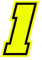 4R Quattroerre.it 13381 Numero Racing 1 Moto GP, Giallo Fluo, 10 x 7 cm