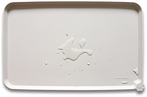 Hoki Found Silicone Pet Food Mats Tray - Non Slip Pet Dog Cat Bowl Mats Placemat - Dog Pet Cat Feeding Mat - Waterproof Dog Cat Food Mats -Pet Water Mats for Floors -Cream Brown