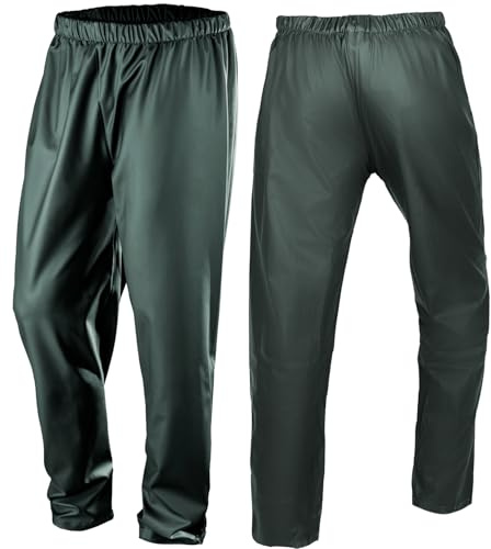 NEO TOOLS Herren Regenset, Regenmantel mit Kapuze und Regenhose, Gr. M-XXXL | Verklebte Nähte, Reißverschlüsse und Taschen vor Wasser geschützt, Ventilationsöffnungen, 100% Polyester 170 g/m2