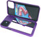 W7ETBEN iPhone 12 Case, iPhone 12 Pro Wallet Case with Kickstand, Hidden Back Big Mirror, 3 Card Slot, Purple