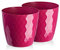 Tymar Blumentopf, 2er-Pack, glänzender, Leichter, dekorativer Pflanzentopf aus Kunststoff, Moderne, Runde Form, für Innenräume,Pflanzkübel (25 cm, Rosa)