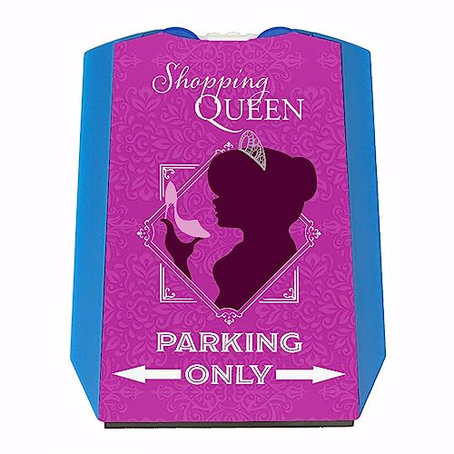 Shopping Queen Parking Only Parkscheibe mit Zwei Einkaufswagenchips lustiger Spruch Auto Geschenkidee Freundin Schuhe einkaufen besorgen Parkplatz Shopping Center Einkaufsbummel