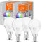 LEDVANCE Smarte LED-Lampe mit WiFi Technologie, Sockel E14, Dimmbar, Lichtfarbe änderbar (2700-6500K), RGB Farben änderbar, ersetzt Glühlampen mit 40 W, SMART+ WiFi Mini Bulb Multicolour, 4er-Pack