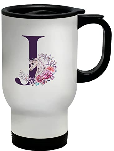 Shopagift Initials Unicorn Animal - J Travel Mug Gift Cup