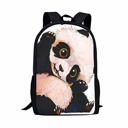 POLERO Softball-Rucksack für Jungen Mädchen Sport Ball Druck Schule Büchertasche 43,2 cm lässiger Tagesrucksack, panda, Einheitsgröße