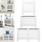 Royalswill Radiator Cover Small, White Painted Vertical Slatted Grill Cabinet Shelf, Tall Covers, MDF Wooden Heating Living Room Furniture Hallway 78(L) x 19(D) 82(H)cm