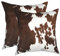 FJWMZ Kissenbezüge mit Western-Kuh-Aufdruck, braunes Rindsleder, Kunstfell, rustikal, dekorativ, weich, Bauernhoftierhaut, für Zuhause, Couch, Bett, Sofa, Dekoration, 2 Stück