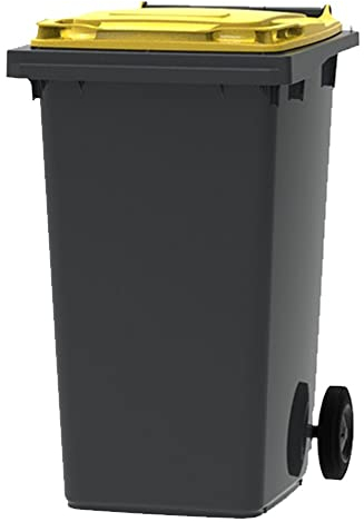 ESE Poubelle Conteneur à déchets 240L + Couvercle jaune