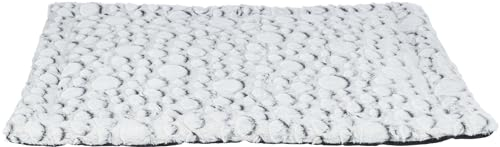 TRIXIE besonders weiches Hundebett mit rutschfestem Boden LIEGEMATTE Mila, PLÜSCH, 100 × 70 cm, WEIß-GRAU waschmaschinengeeignet - 38989