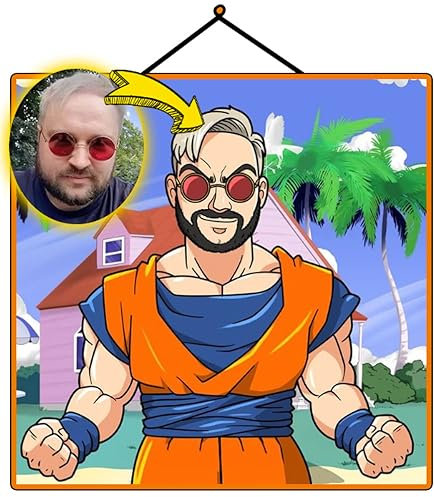 cartoonfy Personalisiertes Mittleres Körperzeichnung Dragon Ball Z. Originelles und Lustiges Geschenk. Senden Sie Ihre Fotos! Handgefertigtes Porträt von Designern Pro! Wandbild-Poster